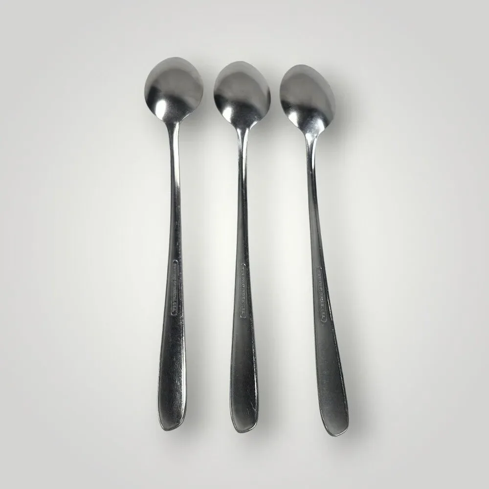 Imperial Iced Tea‎ Spoons Noreen FALCON Stainless Steel Set of 3 Made In USA